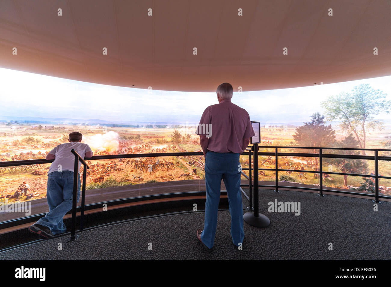 Gettysburg Cyclorama at the National Military Park Museum and Visitor Center at the Civil War Battlefield Stock Photo