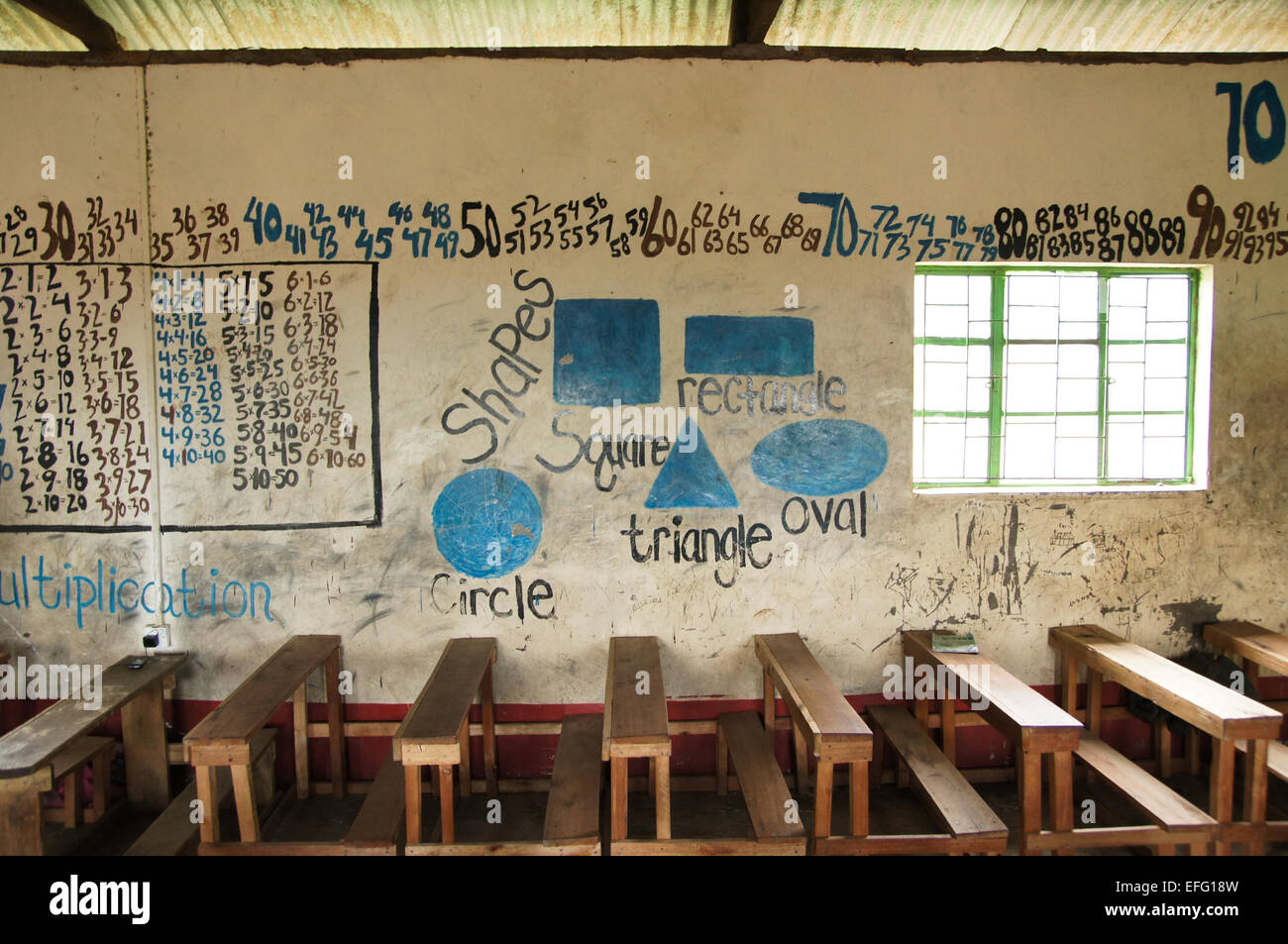 Local School, Maasai Mara, Kenya, Africa Stock Photo