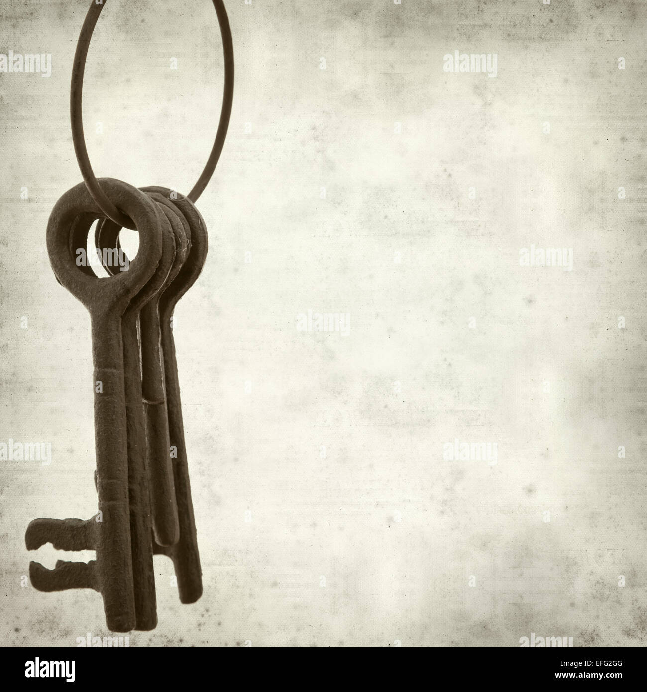 textured old paper background with old keys Stock Photo - Alamy