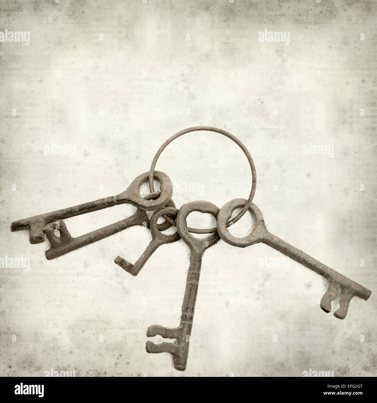 textured old paper background with old keys Stock Photo - Alamy