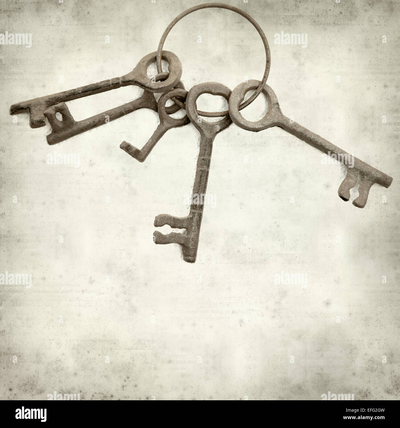 textured old paper background with old keys Stock Photo - Alamy