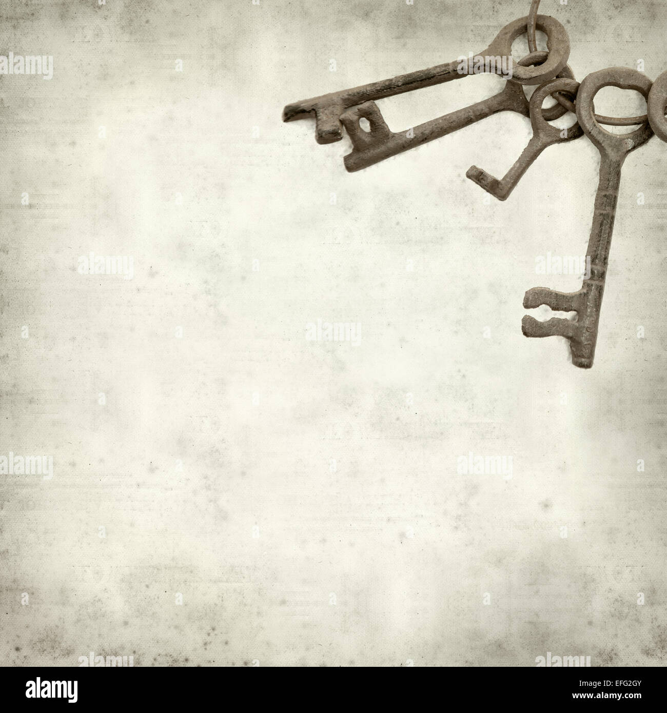textured old paper background with old keys Stock Photo - Alamy