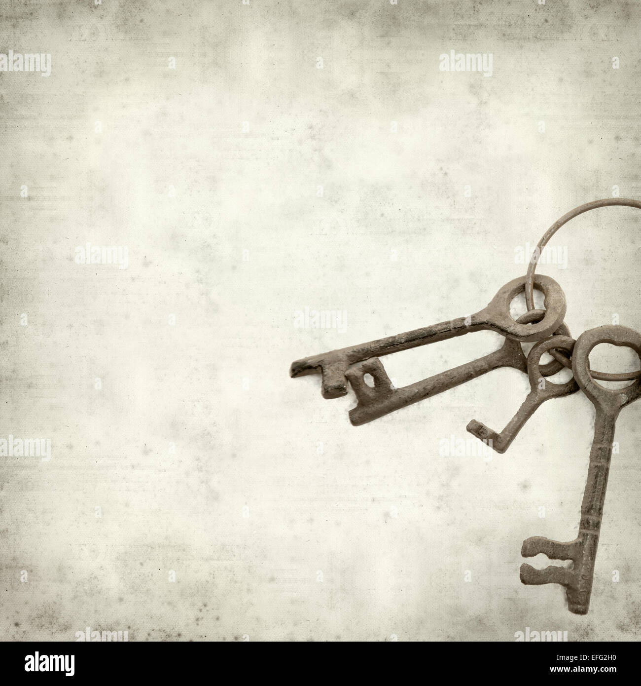 textured old paper background with old keys Stock Photo - Alamy