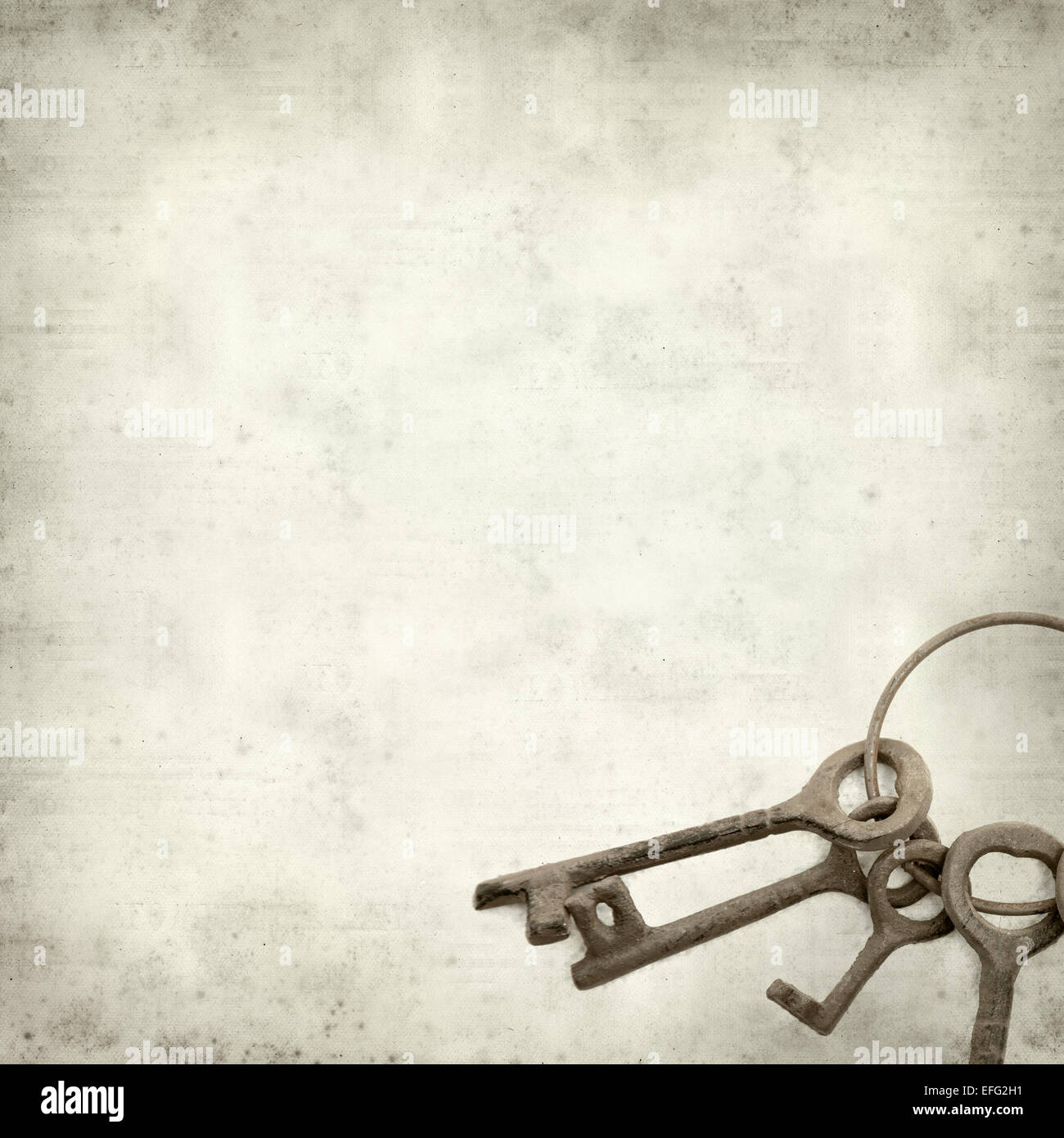 textured old paper background with old keys Stock Photo - Alamy