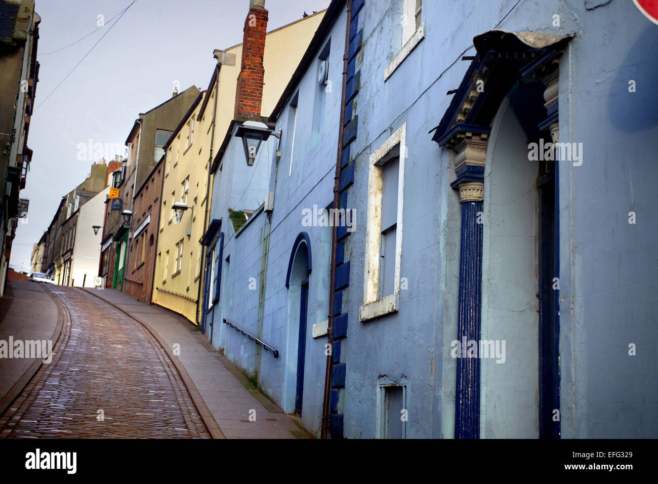Pastel painted houses on West Street, BerwickuponTweed Stock Photo Alamy