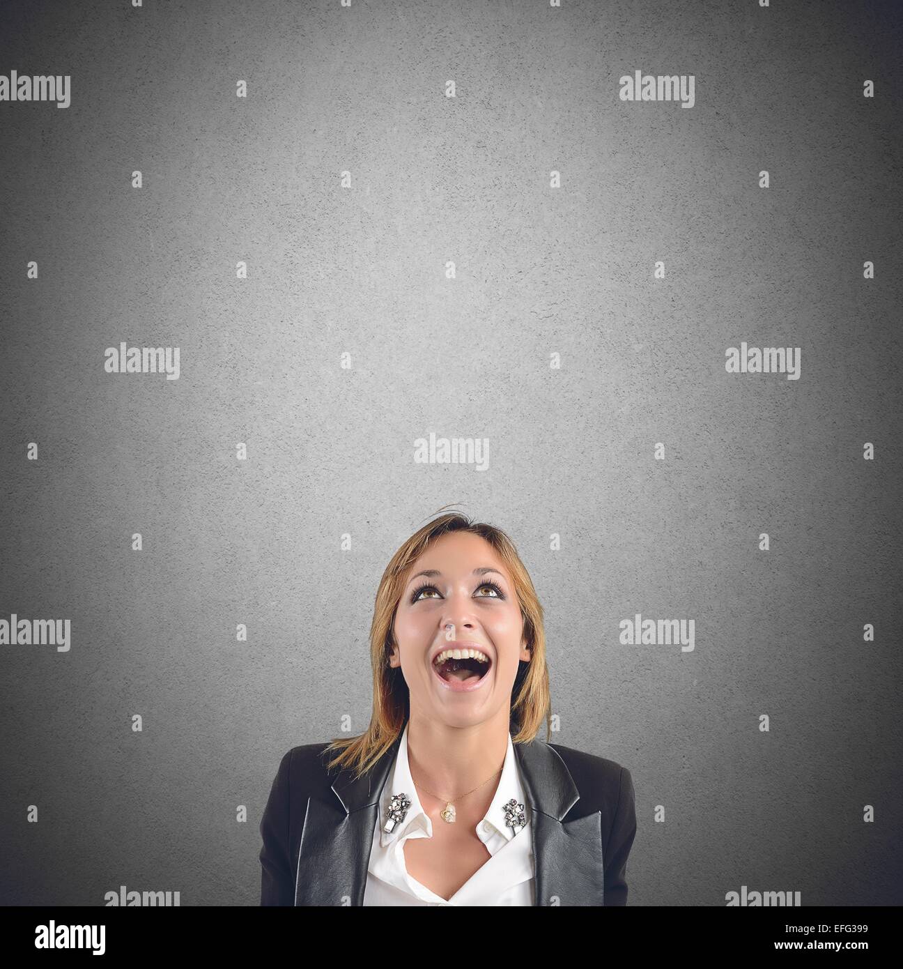 Scream for happiness Stock Photo