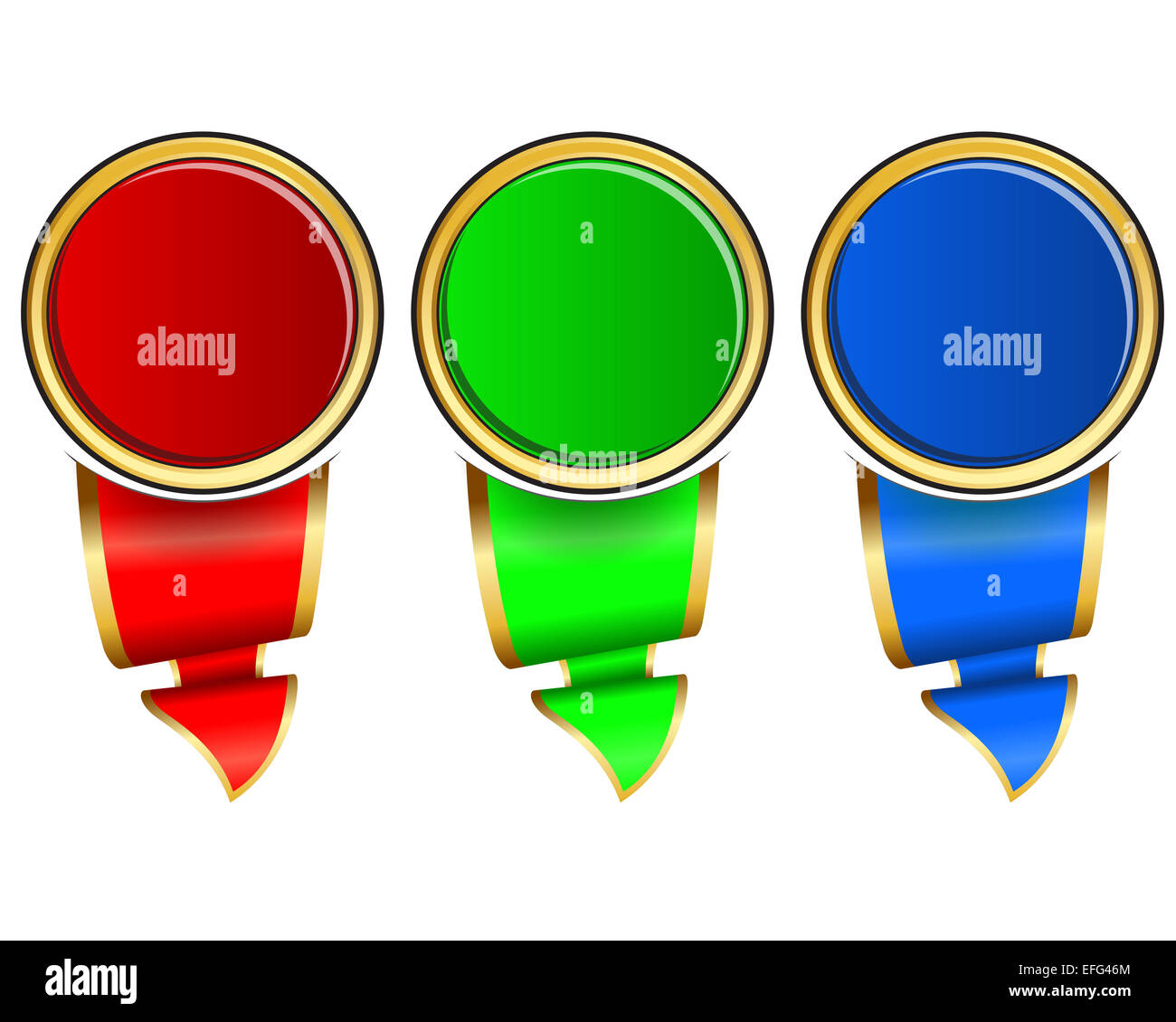 All Color Ribbons Frame Collection frame with ribbon in 3 color on white Stock Photo - Alamy