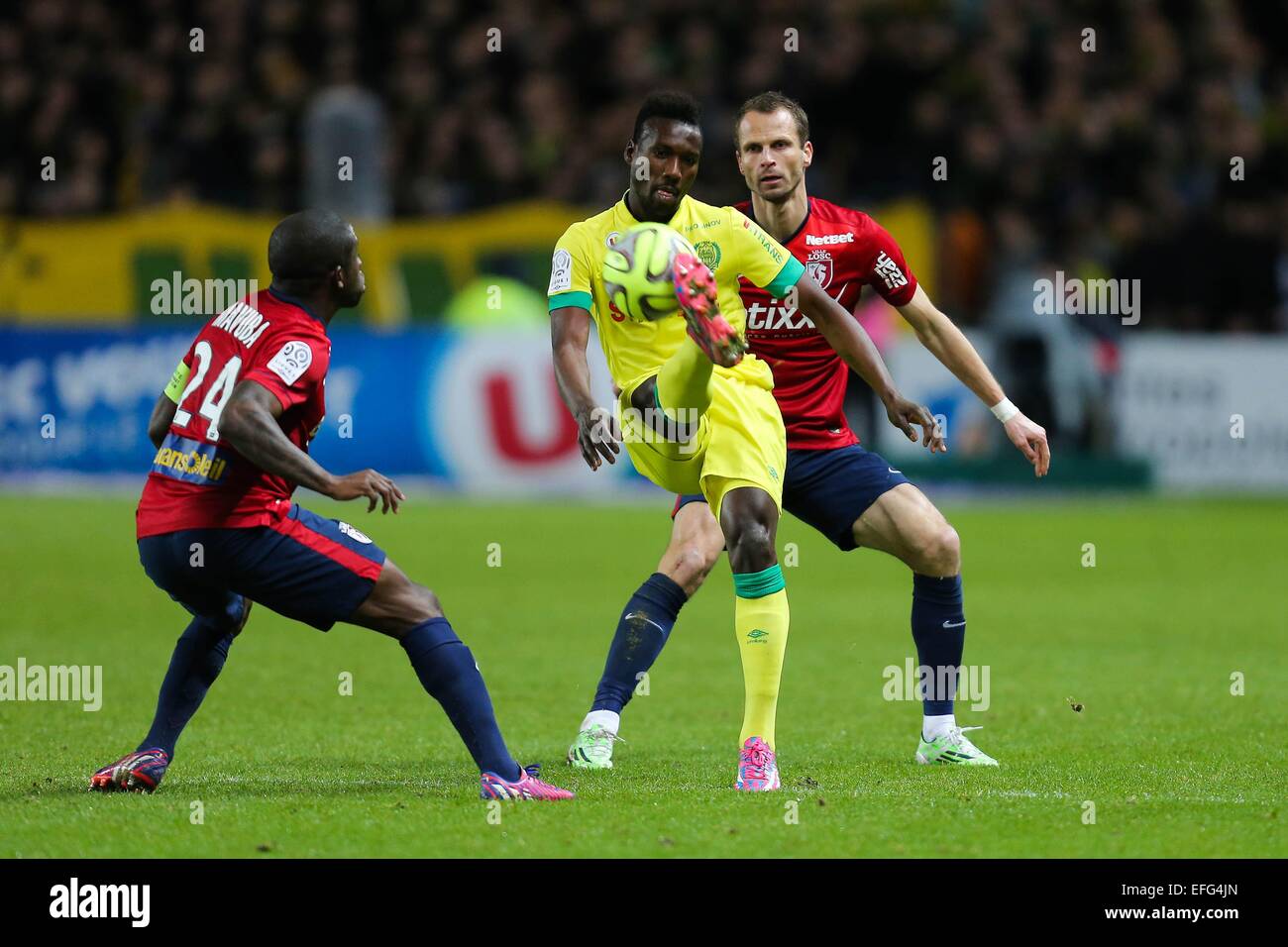 Ismael BANGOURA/David ROZEHNAL/Rio MAVUBA - 31.01.2015 - Nantes/Lille -  23eme journee de Ligue 1 -.Photo : Vincent Michel/Icon Sport Stock Photo -  Alamy