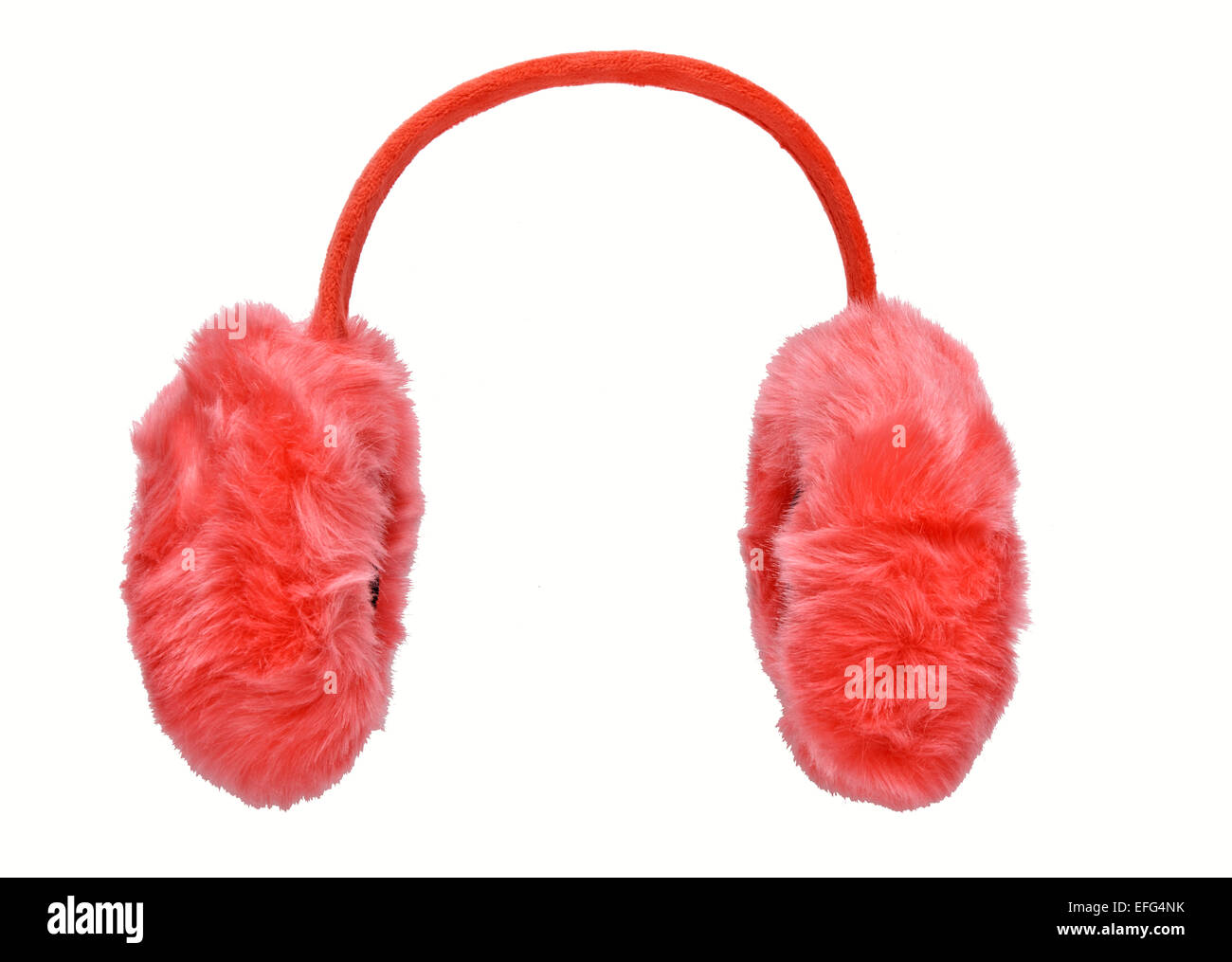 Pink Winter Earmuffs Isolated On White Background Stock Photo