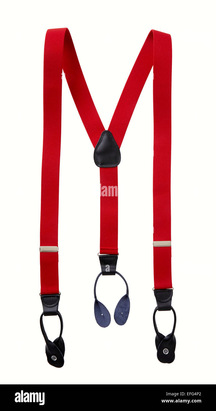 Red suspenders Stock Photo
