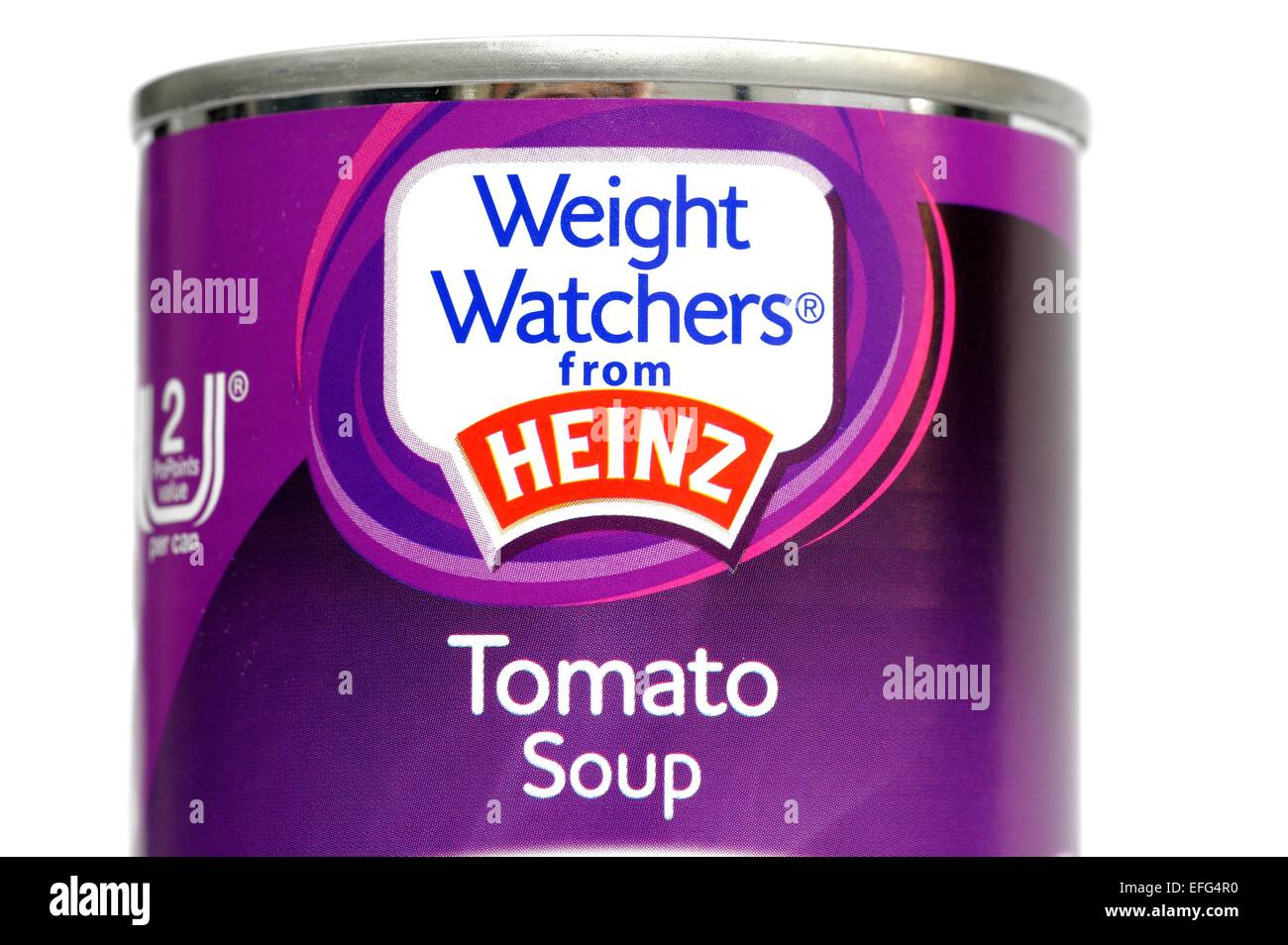 Tin of Heinz weight watchers tomato soup close up Stock Photo