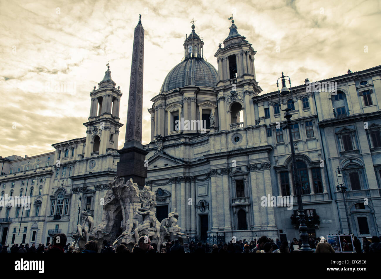 Details of Piazza Navona, Rome, Italy Stock Photo