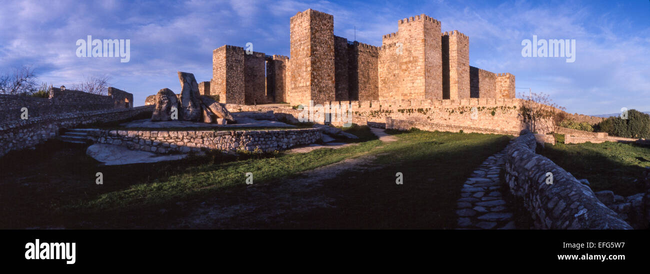 Castle of the Cordobese Caliphs period (9-11th centuries). Trujillo. Caceres province. Extremadura. Spain. Stock Photo