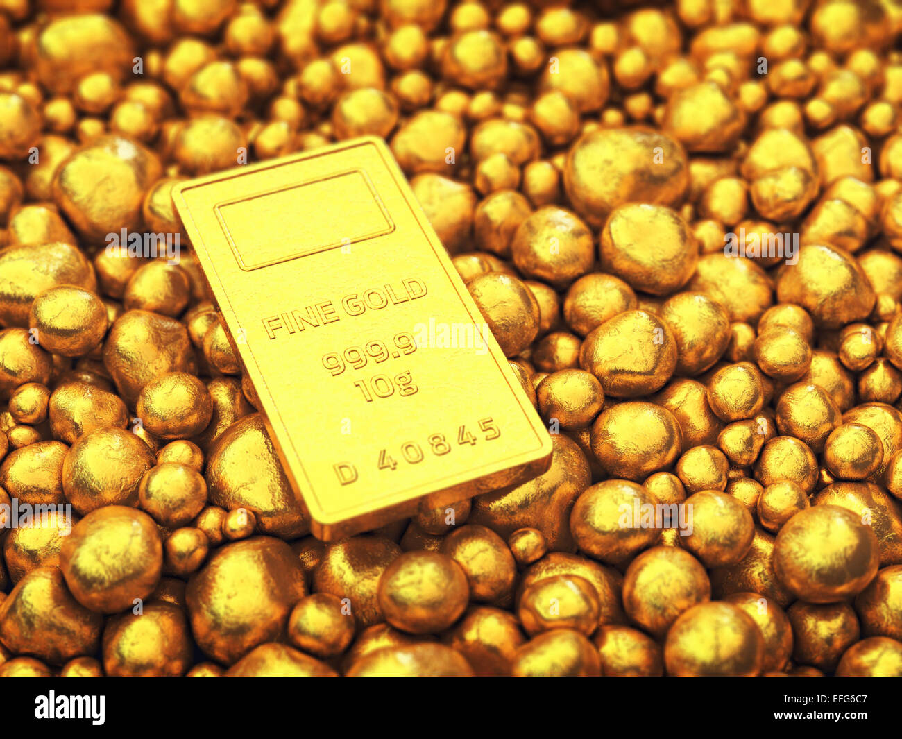 Gold bar and pellets , Safe investment Stock Photo Alamy