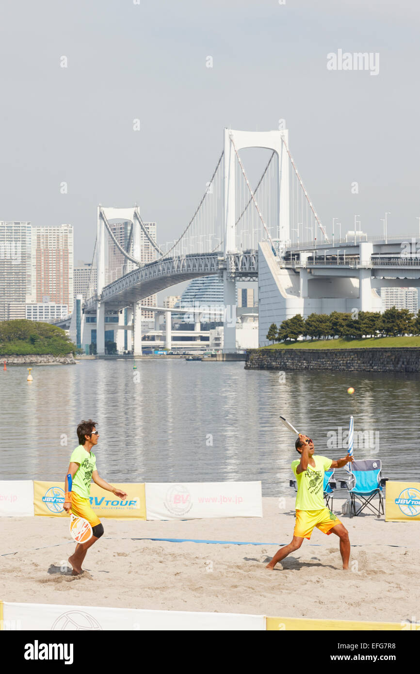 Sports being played on Odaiba beach , Tokyo, Japan Stock Photo Alamy