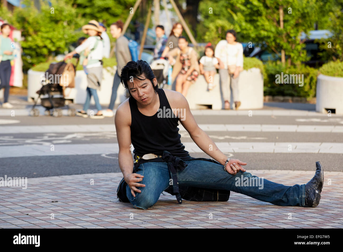 Rockabilly dancing, Yoyogi park, Harajuku, Tokyo, Japan Stock Photo