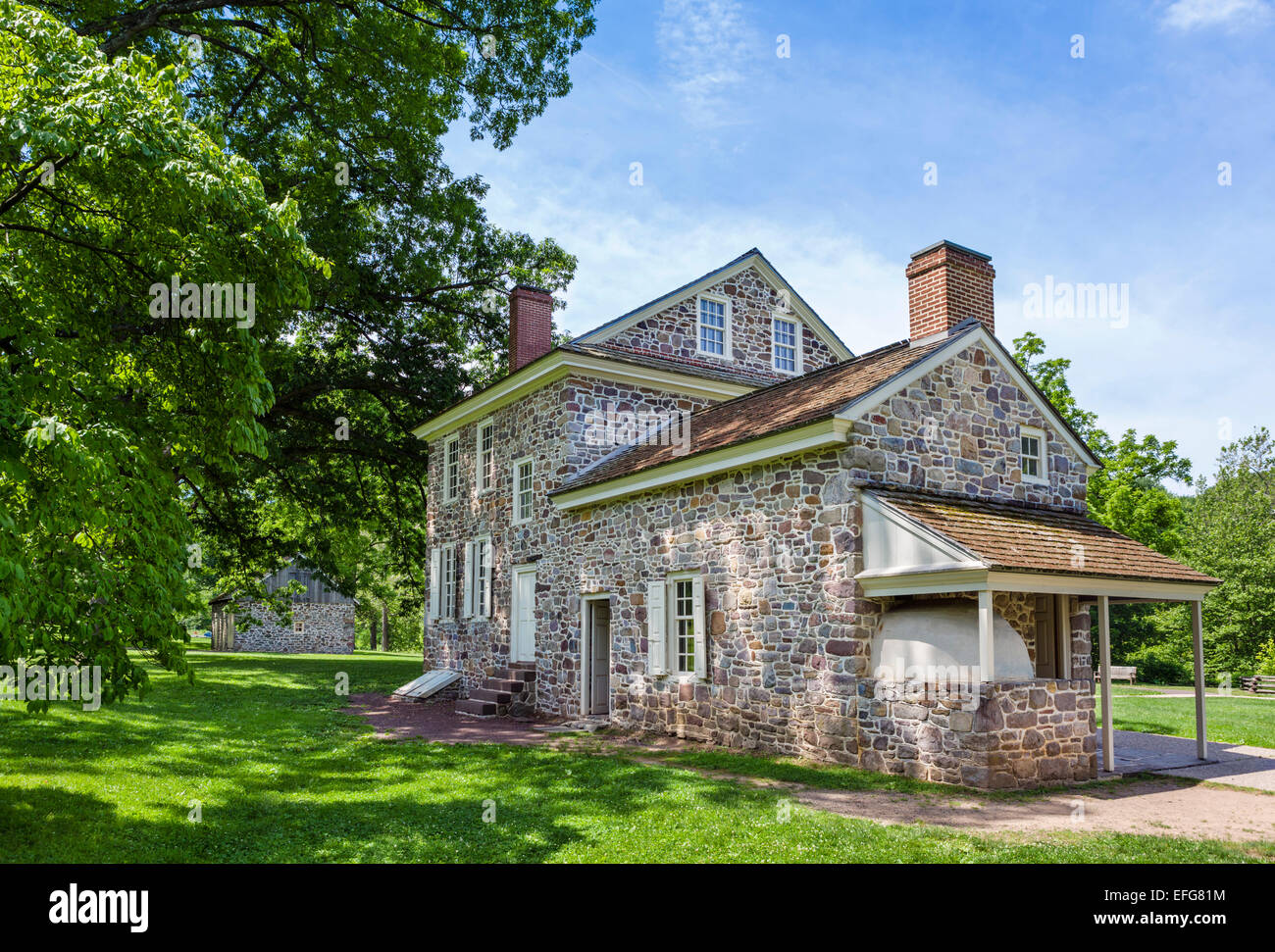 George Washington's Headquarters and home in winter of 1777/78, Valley Forge National Historical Park, Pennsylvania, USA Stock Photo