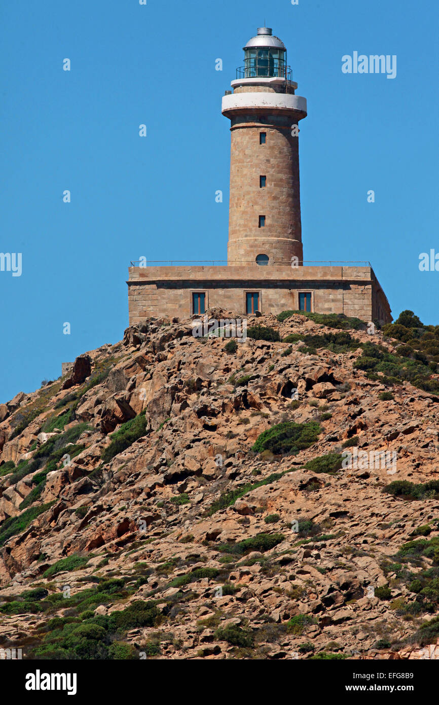 Lighthouse of Capo Sandalo San Pietro Island -the most western lighthouse  of Italy Stock Photo - Alamy