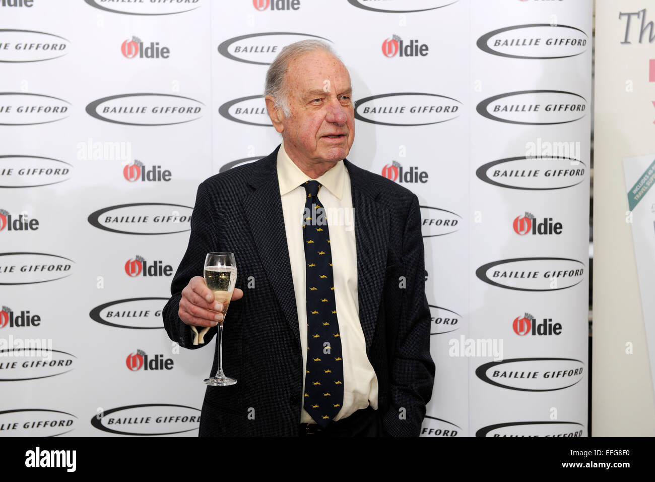 London, UK. 3rd February, 2015. Simpsons on the Strand, London Geoffrey Palmer at The Oldie of the Year Awards 2015 Credit:  NEIL SPENCE/Alamy Live News Stock Photo