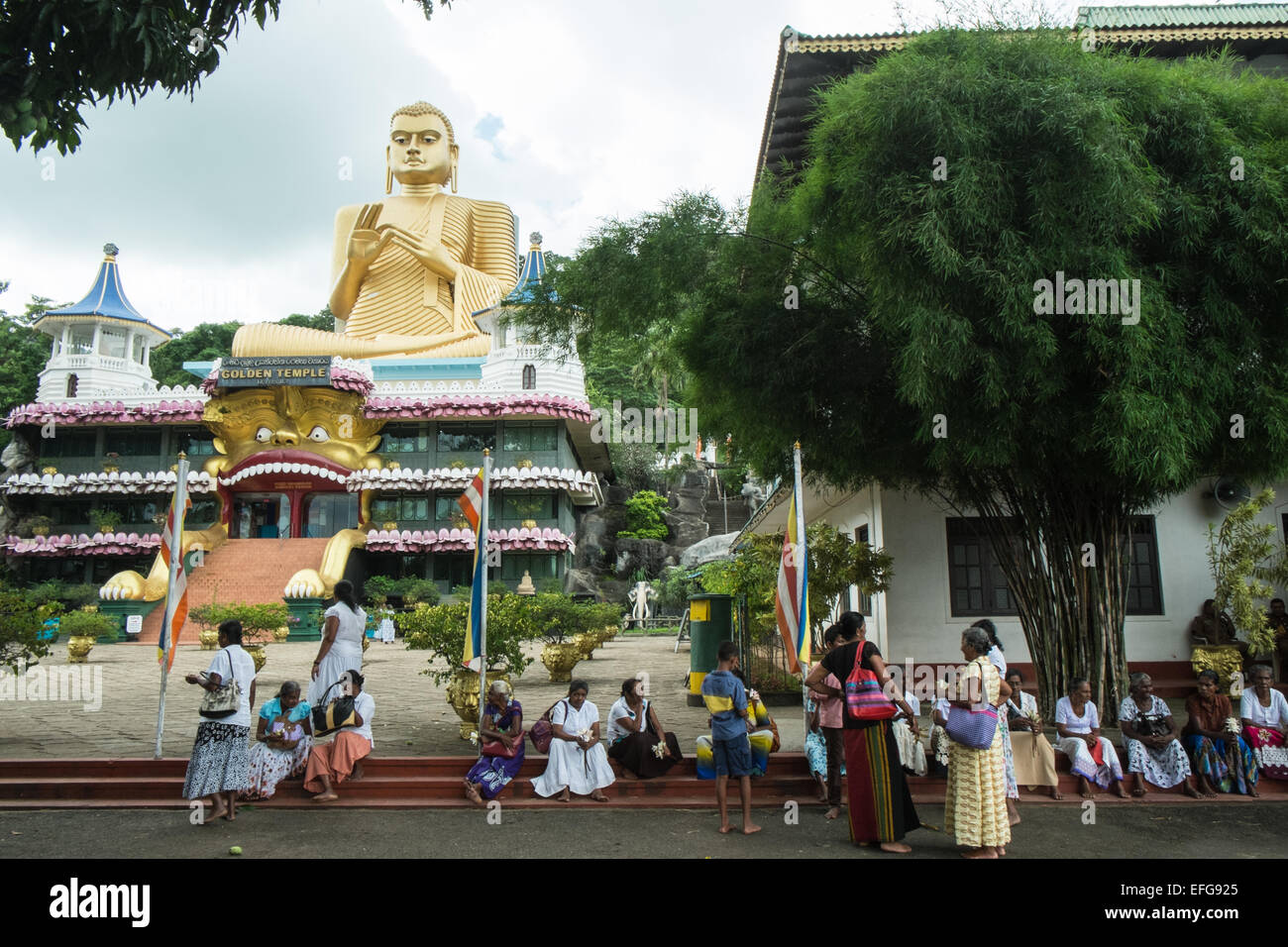 Huge Buddha at Gold Temple,Golden Temple and Golden Temple Buddhist Museum, UNESCO World Heritage Site Dambulla, Sri Lanka, Asia Stock Photo