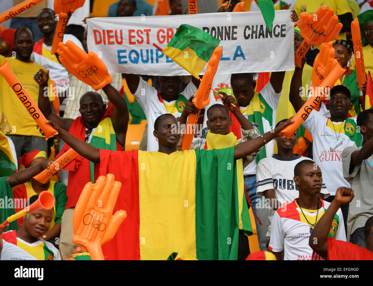 Equitorial Guine. 01st Feb, 2015. African Cup of Nations football tournament. Quarterfinals match between Euitorial Guinea versus Ghana. Supporters Credit:  Action Plus Sports/Alamy Live News Stock Photo