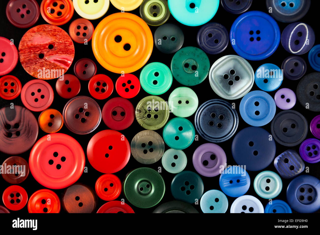 Selection of colourful buttons Stock Photo