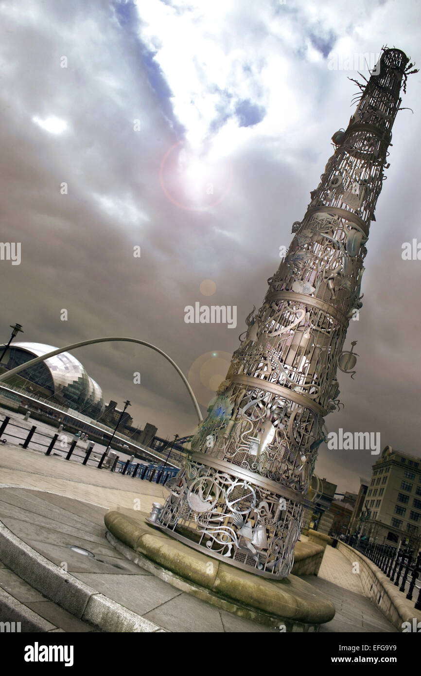 Blacksmiths Needle Newcastle Gateshead quayside Stock Photo Alamy