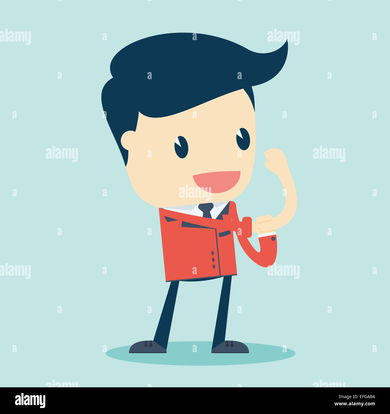Cartoon Illustration of a Speaking Businessman Roll Up Their Sleeves