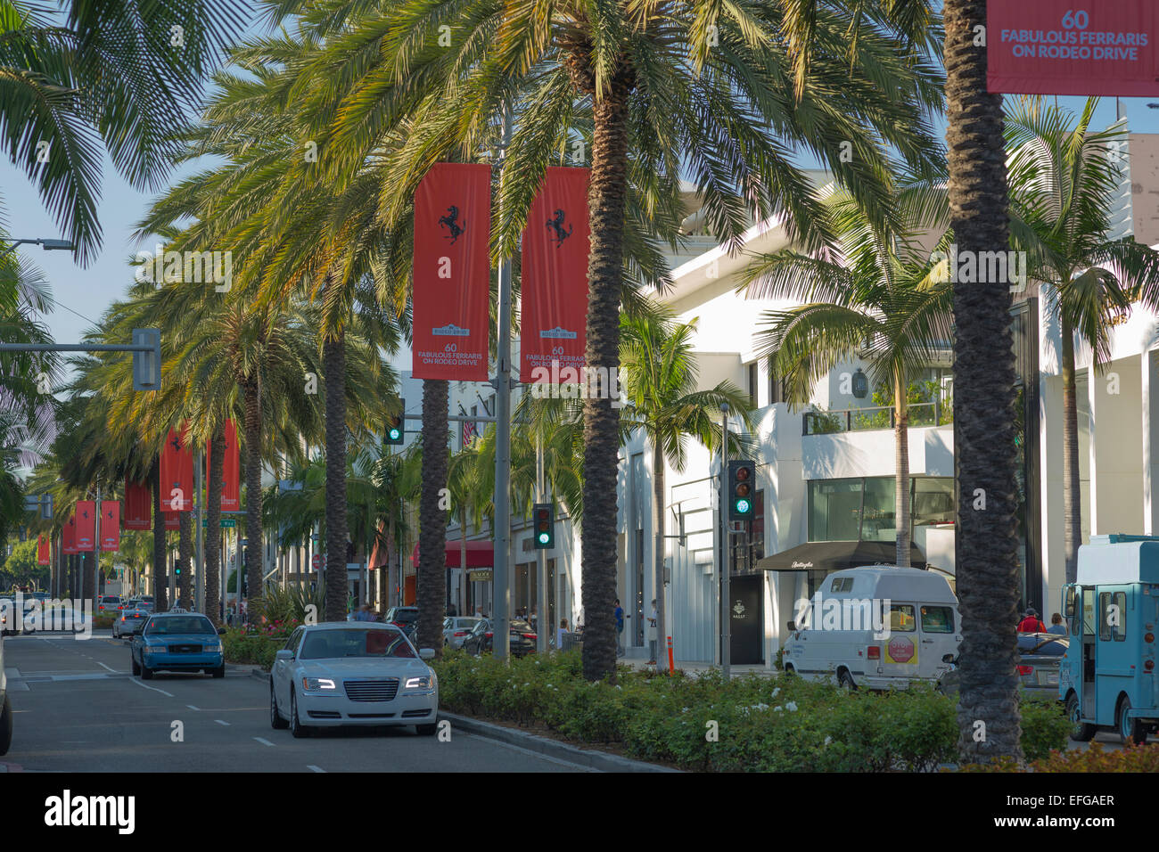 NORTH RODEO DRIVE BEVERLY HILLS LOS ANGELES CALIFORNIA USA Stock Photo ...