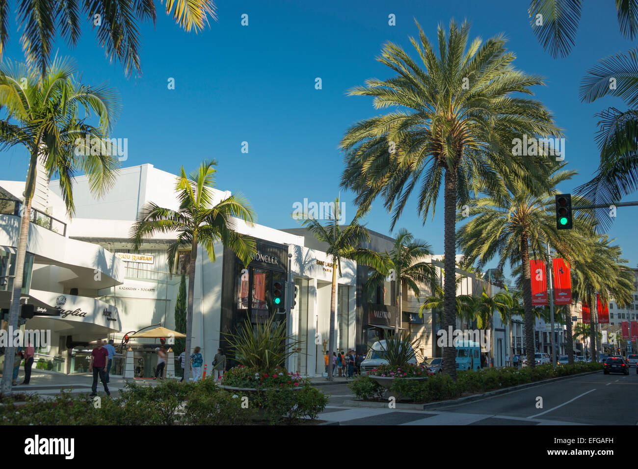 NORTH RODEO DRIVE BEVERLY HILLS LOS ANGELES CALIFORNIA USA Stock Photo ...