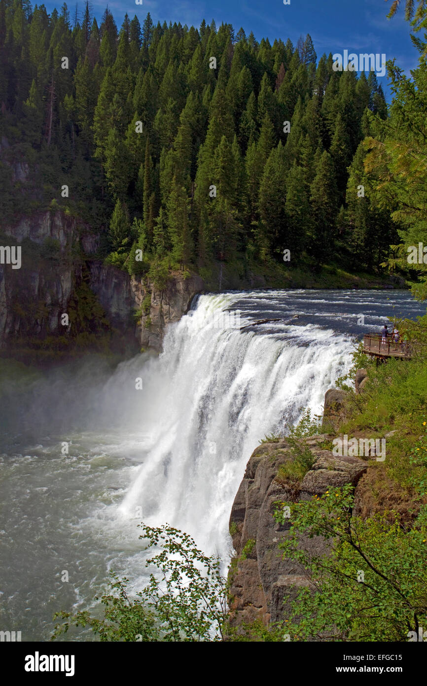 Upper Mesa Falls located on the Henrys Fork in Fremont County, Idaho, USA. Stock Photo