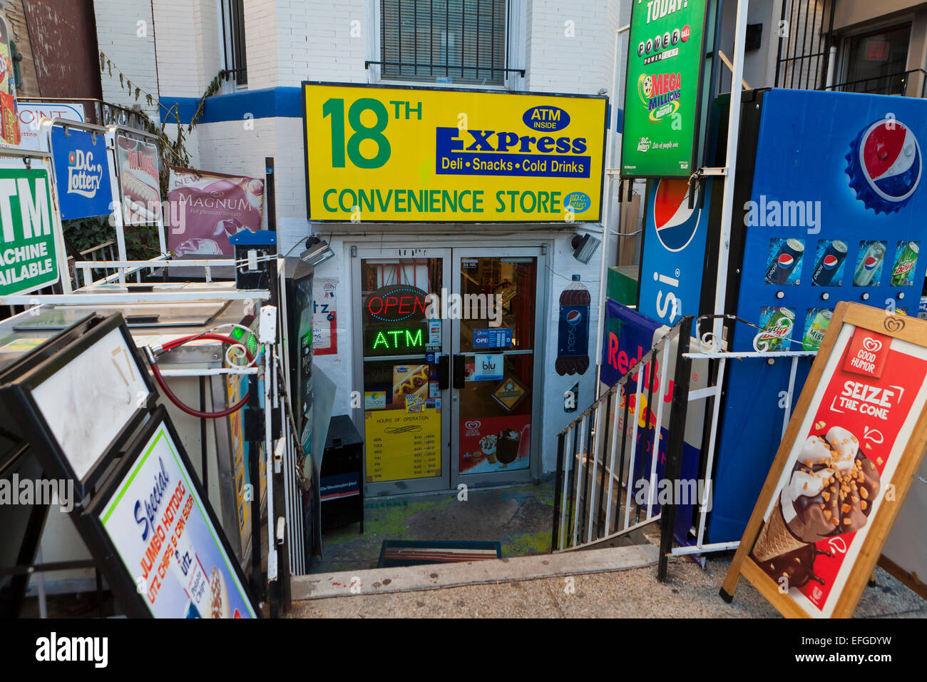 Convenience store entrance - Washington, DC USA Stock Photo