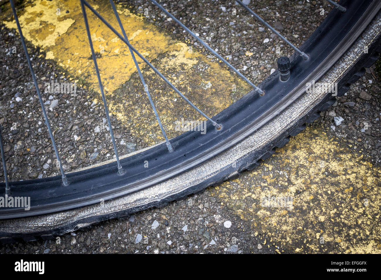 Bicycle wheel deflated hires stock photography and images Alamy