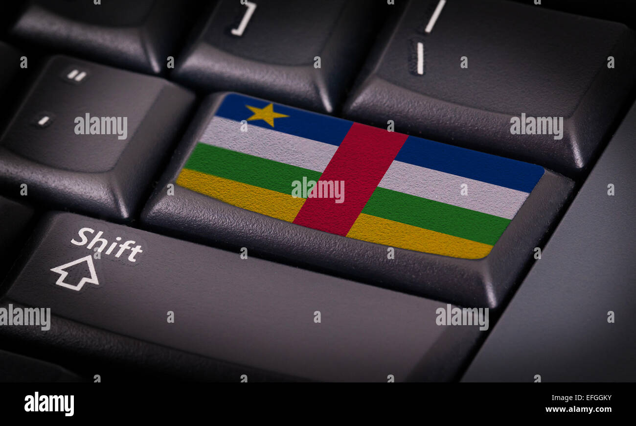 Flag on button keyboard, flag of Central African Republic Stock Photo ...