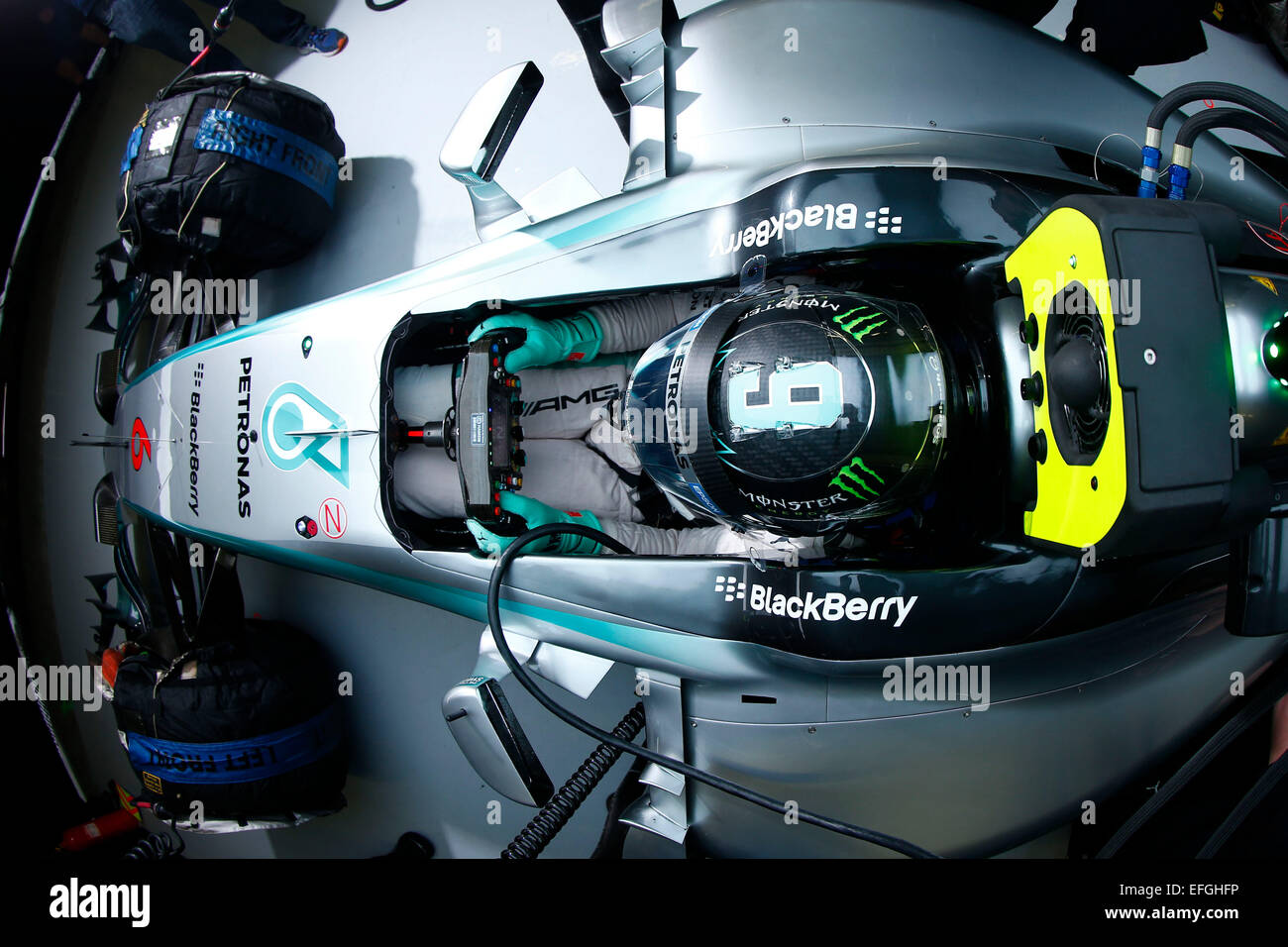 Jerez, Spain. 3rd February, 2015. Motorsports: FIA Formula One World Championship 2015, Test in Jerez, #6 Nico Rosberg (GER, Mercedes AMG Petronas F1 Team), Credit:  dpa picture alliance/Alamy Live News Stock Photo