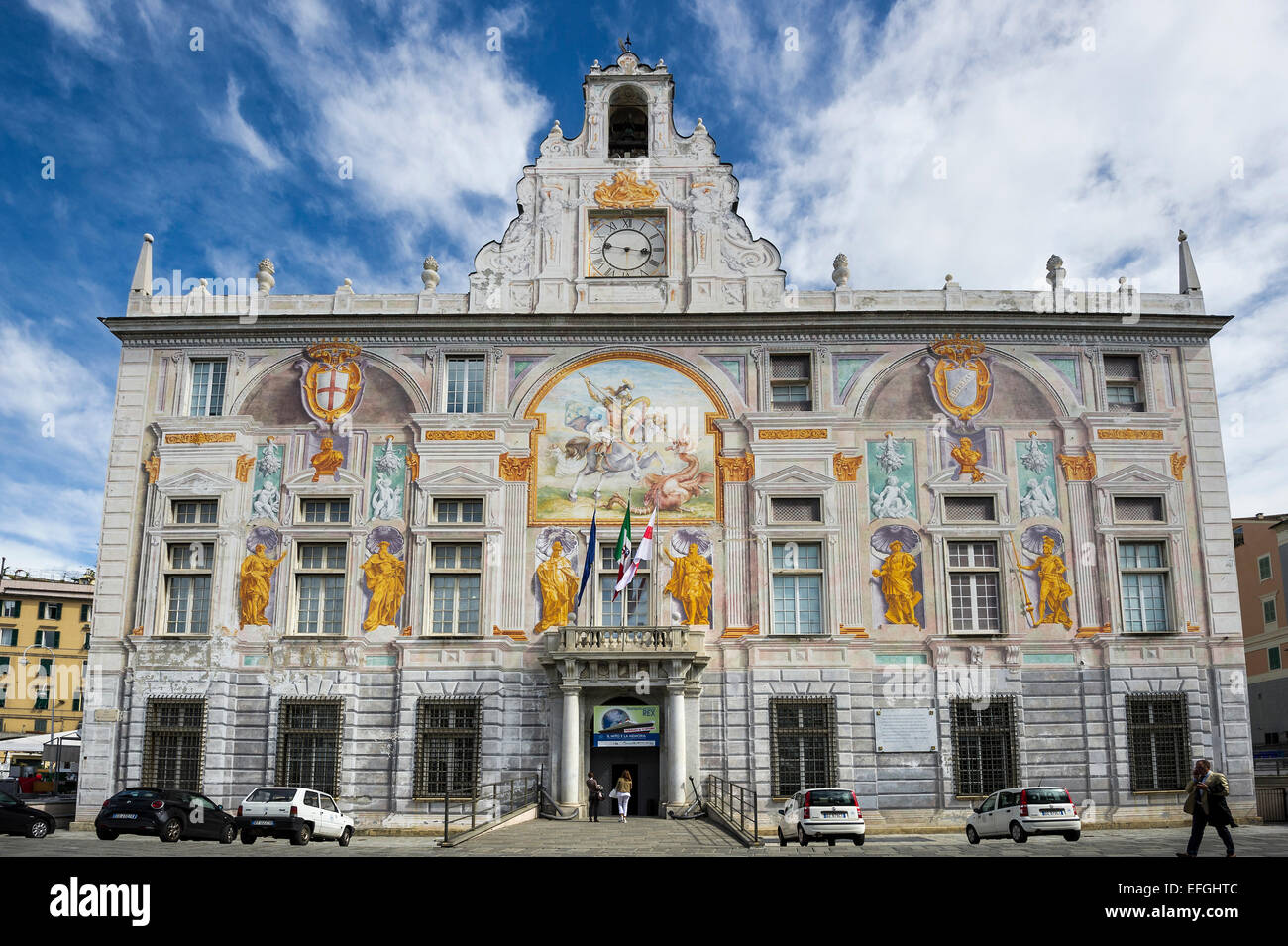 Palazzo San Giorgio, Porto Antico, Genoa, Liguria, Italy Stock Photo