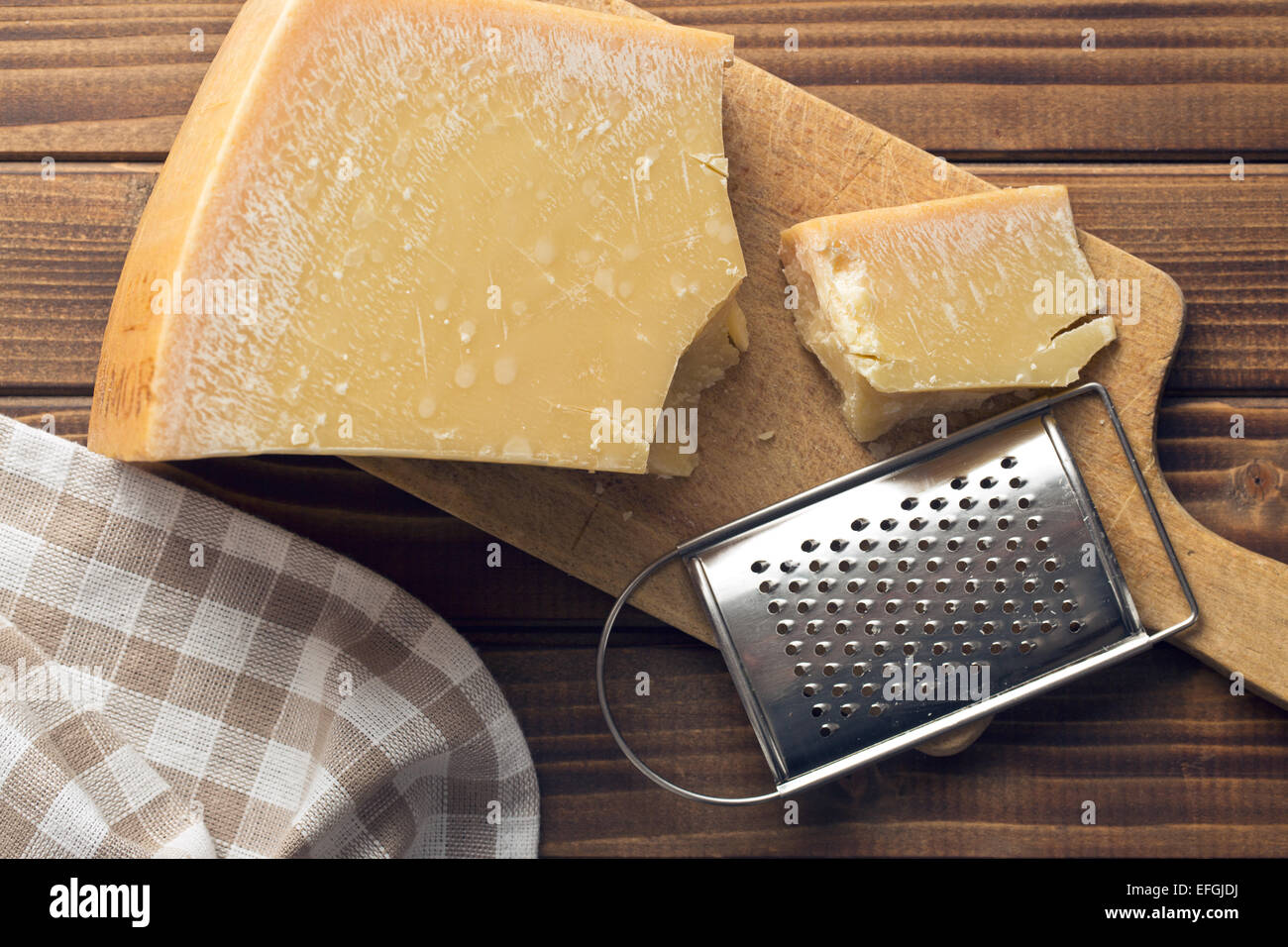 the cheese grater and parmesan Stock Photo