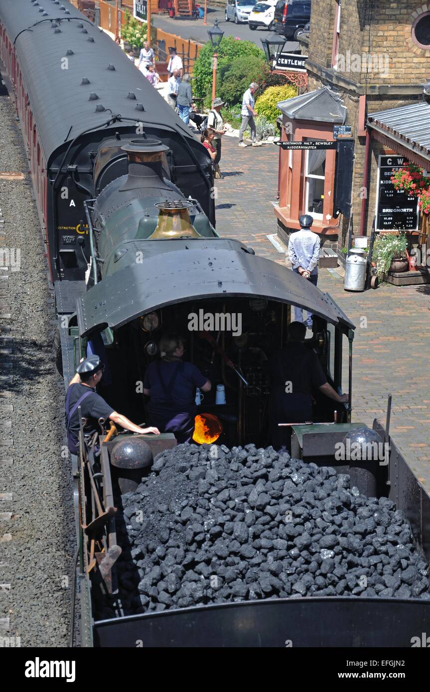 Steam Locomotive 7800 Class 4-6-0 Erlestoke Manor number 7812 at Arley Railway Station, England. Stock Photo