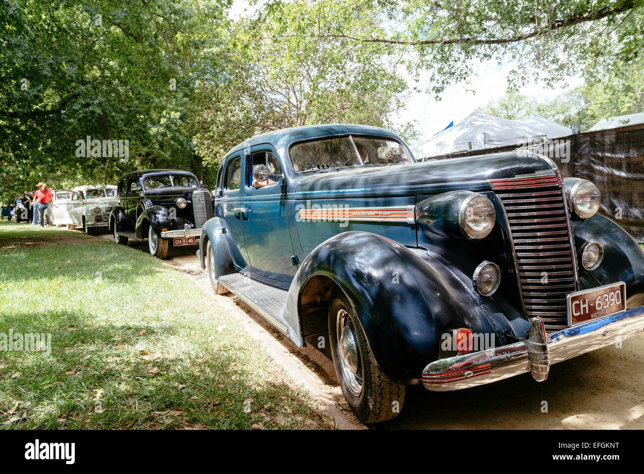 Classic cars on display, RACV Australia Day picnic and Federation