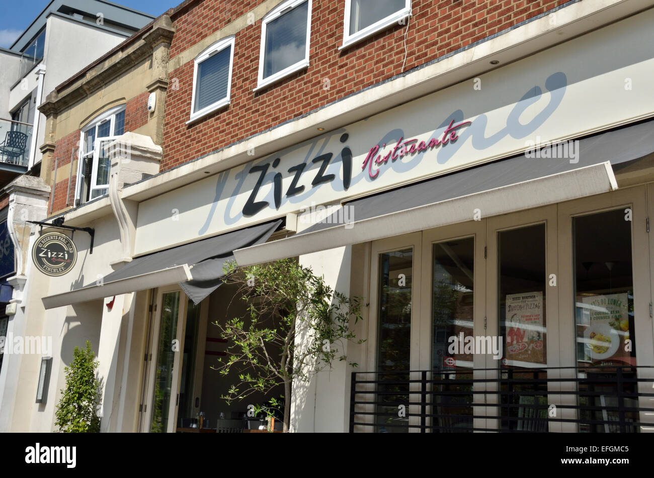 Zizzi restaurant in North Finchley, London, UK. Stock Photo