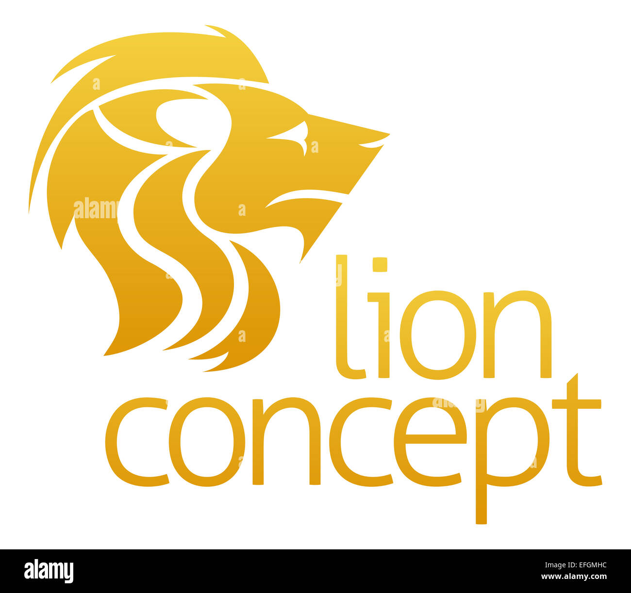 An abstract illustration of a lion concept design Stock Photo