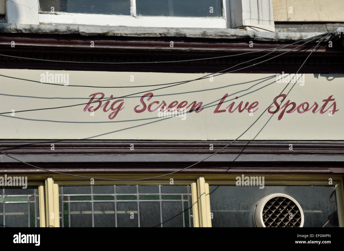 ’Big Screen Live Sports’ sign outside a London pub Stock Photo Alamy