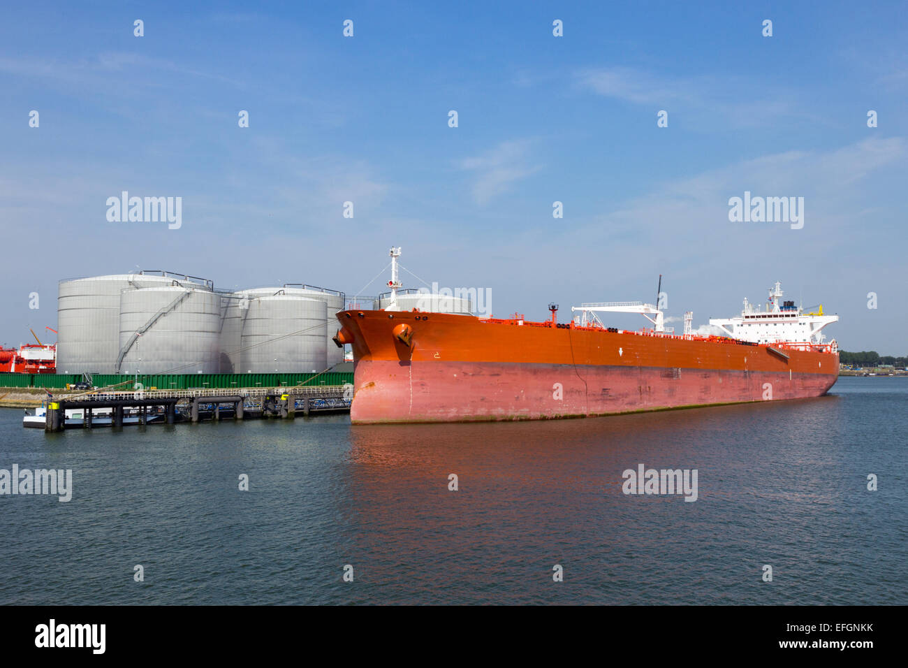 Oil tanker in the Port of Rotterdam Stock Photo