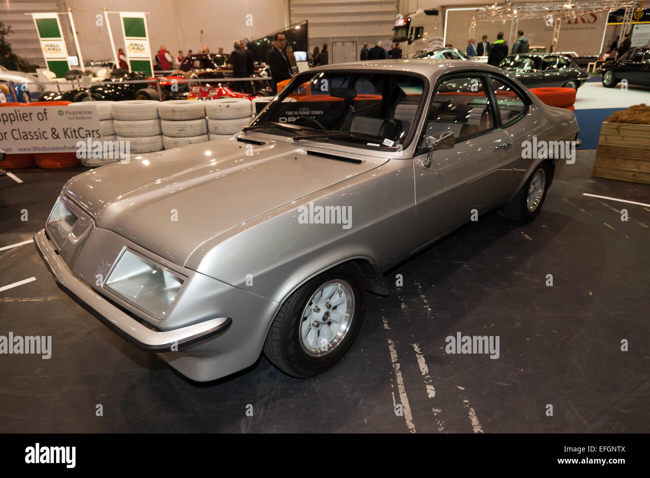 A rare ,1975, Vauxhall Firenza HP 'Droopsnoot',  on display at the London Classic Car Show Stock Photo
