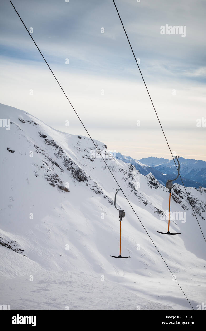 Tbar ski lift detail Stock Photo Alamy