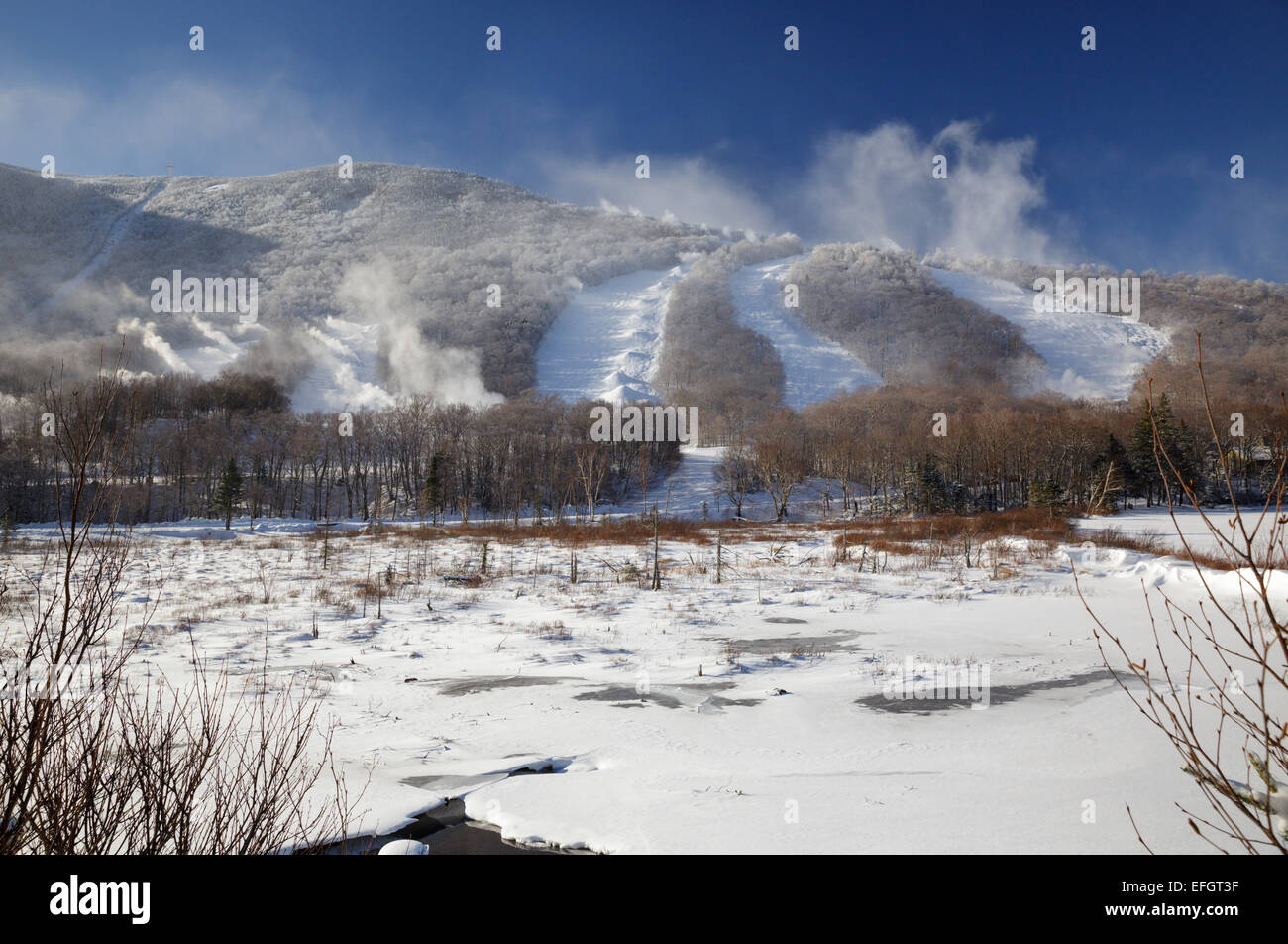 Franconia Notch State Park Snow making at Cannon Mountains in the