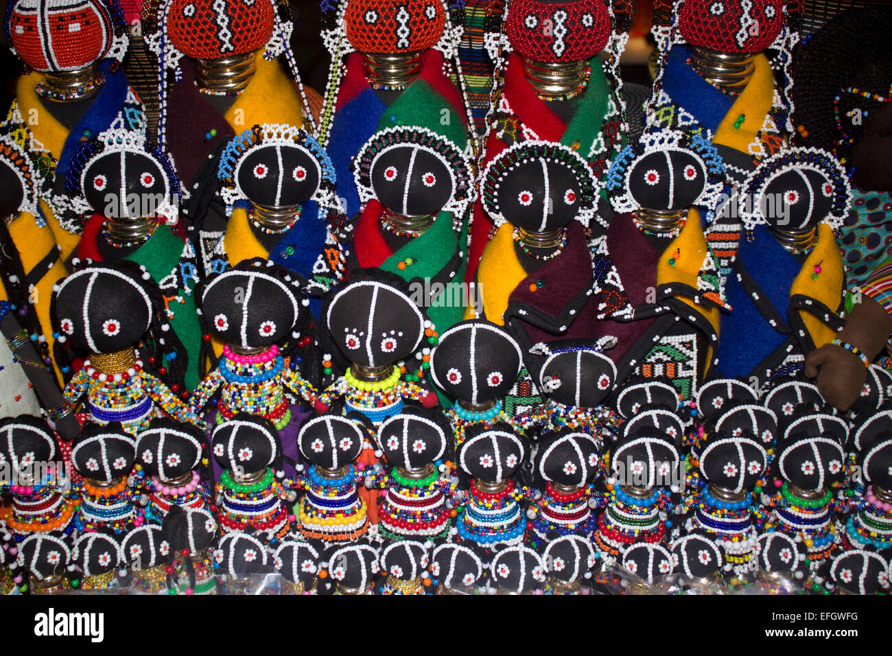 Local crafts in the Rosebank market Johannesburg South Africa Stock