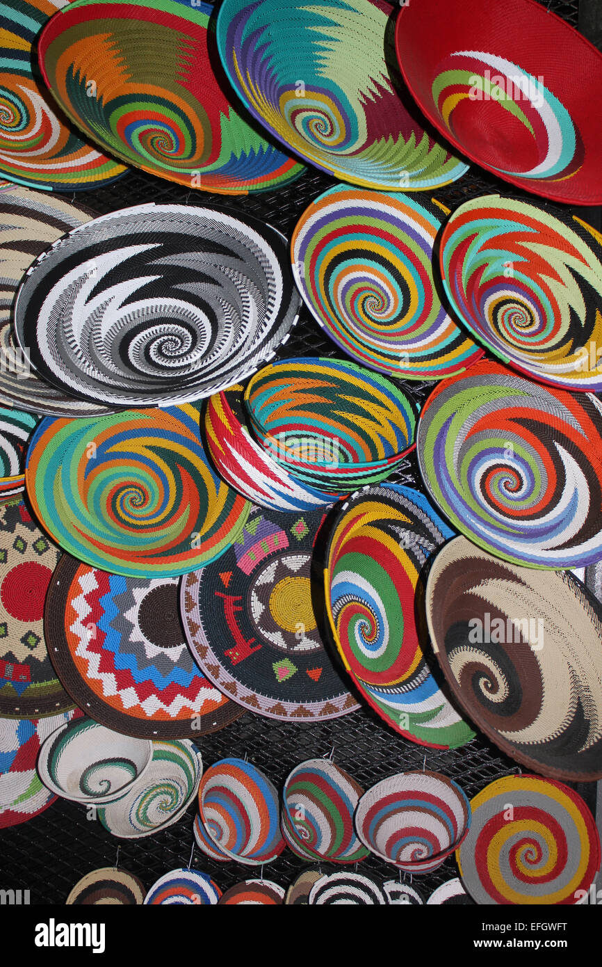 Local crafts in the Rosebank market Johannesburg South Africa Stock