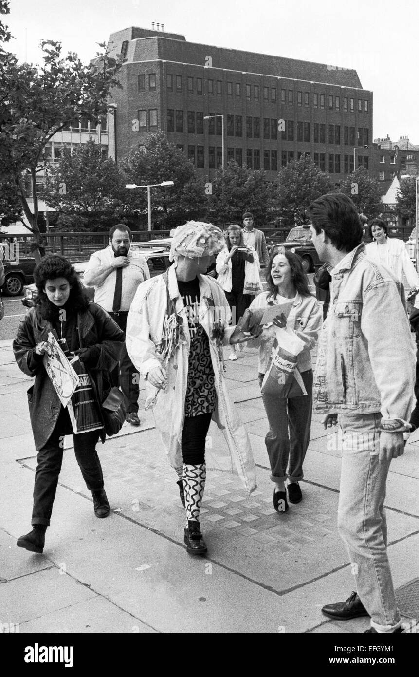 Boy George arrives at the then HQ of Capital Radio at Euston Tower in ...