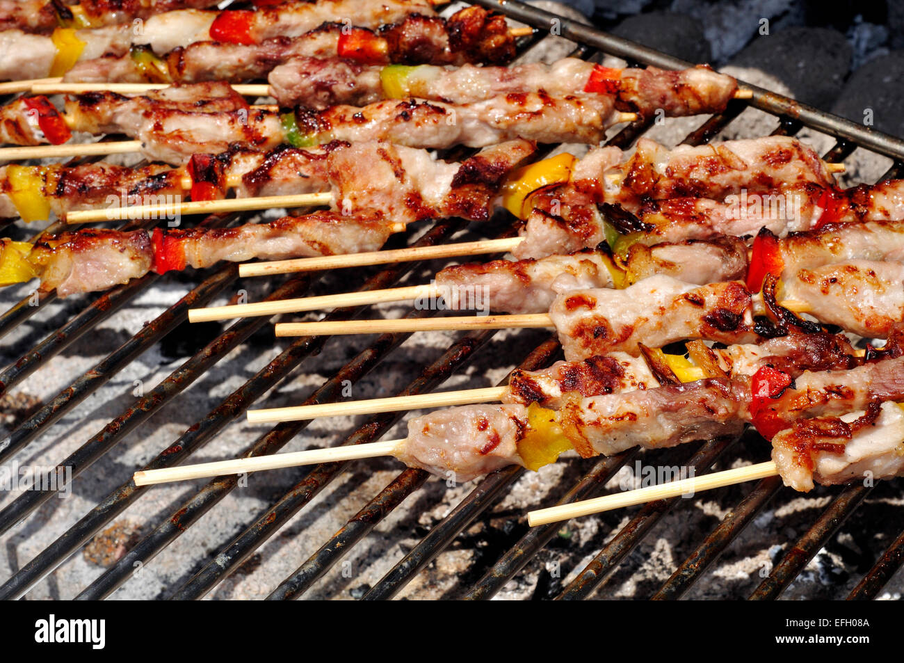 Meat and Vegetable on Barbecue Stock Photo Alamy